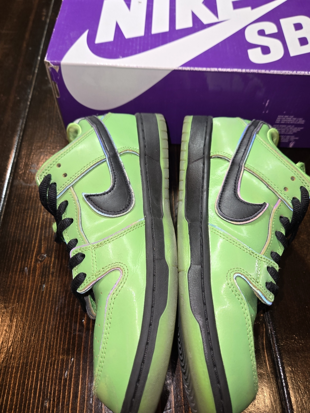 Nike SB Green and Black Dunk Low Sneakers